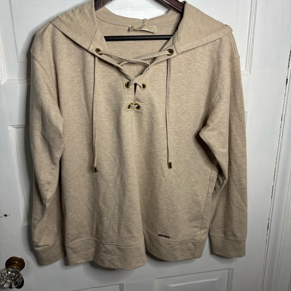 MICHAEL Michael Kors Oatmeal Lace-Up Sweater